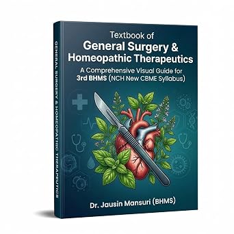 Textbook of General Surgery & Homeopathic Therapeutics for 3rd BHMS | NCH CBME Syllabus | A5 Compact Staple Bound | By Dr. Jausin Mansuri