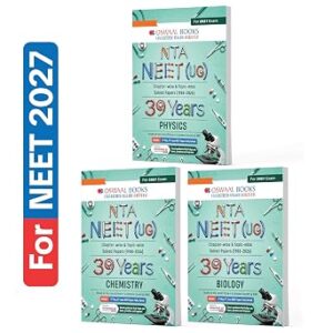 Oswaal NEET 39 Years’ Chapter-wise & Topic-wise Question Bank-Physics, Chemistry And Biology (Set of 3 Books) (1988-2026) | 3rd May and 21 June 2026 Paper Fully Solved | with Revision Notes