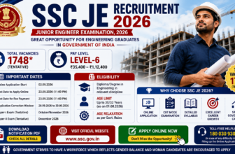 SSC JE Recruitment 2026: 1748 Vacancies, Apply Online, Eligibility, Exam Date & Notification PDF